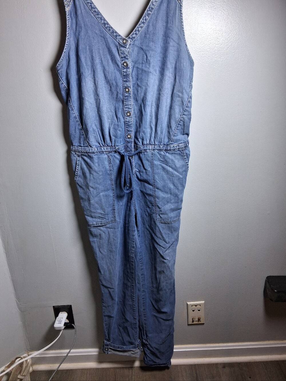 Anthropologie Holding Horses Denim Jumpsuit Chambray Utility One Piece